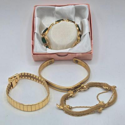 LOT 177J: Variety of Gold-tone Bracelets