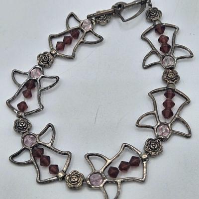 LOT 178J: Multiple Silver-tone Bracelets and Ankle Bracelets