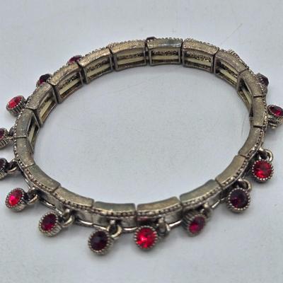 LOT 178J: Multiple Silver-tone Bracelets and Ankle Bracelets
