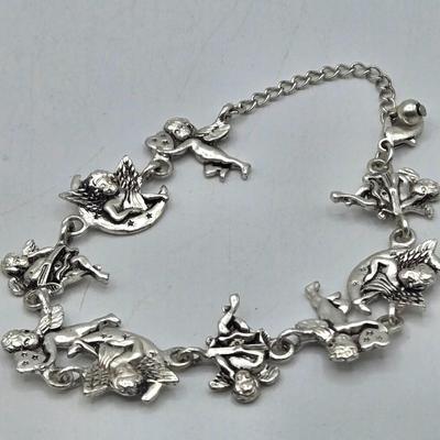 LOT 178J: Multiple Silver-tone Bracelets and Ankle Bracelets