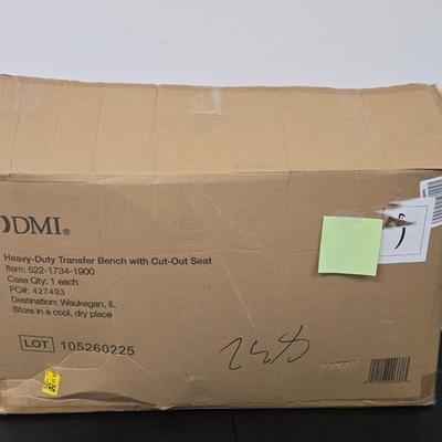 LOT 179: New in Box Heavy Duty Transfer Bench with Cut Out Seat
