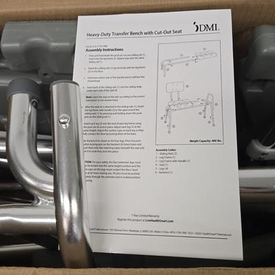 LOT 179: New in Box Heavy Duty Transfer Bench with Cut Out Seat