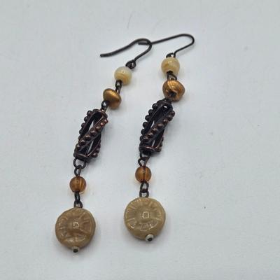 LOT 192J: Filigree 2 Tone Necklace with Matching Earrings, Multiple Pairs of Pierced Earrings, Charm Bracelets, and More