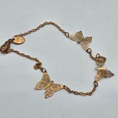 LOT 196J: Multiple Gold-tone Bracelets and Ankle Bracelets