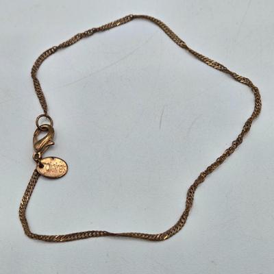 LOT 196J: Multiple Gold-tone Bracelets and Ankle Bracelets