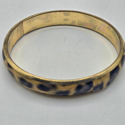 LOT 198J: Gold-tone and Animal Print Bangle and Cuff Bracelets