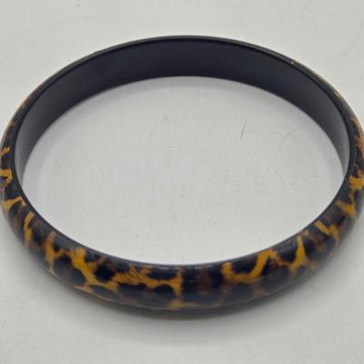 LOT 198J: Gold-tone and Animal Print Bangle and Cuff Bracelets