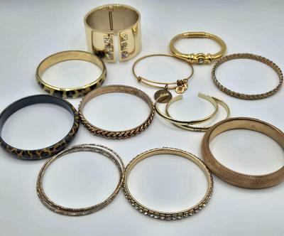 LOT 198J: Gold-tone and Animal Print Bangle and Cuff Bracelets