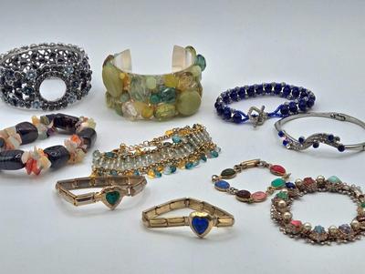 LOT 199J: Variety of Colorful Stretch and Cuff Bracelets