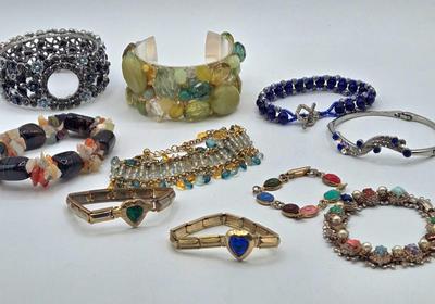 LOT 199J: Variety of Colorful Stretch and Cuff Bracelets