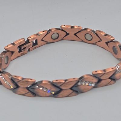 LOT 200J: Copper-tone Necklace with Matching Earrings, Copper Ring, and More