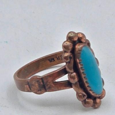 LOT 200J: Copper-tone Necklace with Matching Earrings, Copper Ring, and More