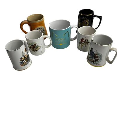 Sale Photo Thumbnail #200: Lot of 7 Mugs Normal Rockwell , Grandma, Cat
