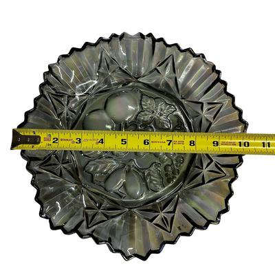 Sale Photo Thumbnail #270: Vintage Federal Glass Smoke Carnival Pioneer Ruffled Edge Serving Bowl