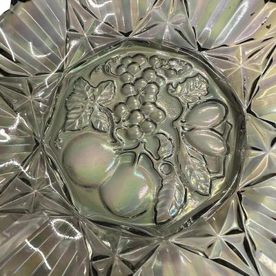 Sale Photo Thumbnail #274: Vintage Federal Glass Smoke Carnival Pioneer Ruffled Edge Serving Bowl