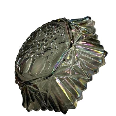 Sale Photo Thumbnail #273: Vintage Federal Glass Smoke Carnival Pioneer Ruffled Edge Serving Bowl