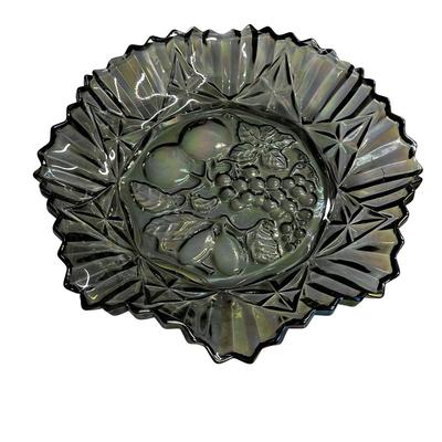 Sale Photo Thumbnail #269: Vintage Federal Glass Smoke Carnival Pioneer Ruffled Edge Serving Bowl