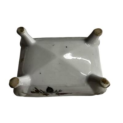 Sale Photo Thumbnail #287: Lot of 3 Vintage Ceramic Pieces- lady is a bell, container with lid, and ashtray