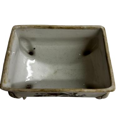 Sale Photo Thumbnail #286: Lot of 3 Vintage Ceramic Pieces- lady is a bell, container with lid, and ashtray