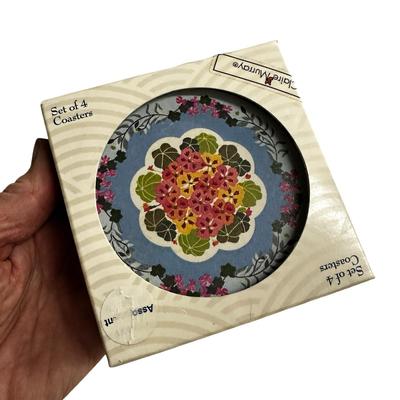 Sale Photo Thumbnail #298: Lot of 3 Items- new ThirstyStone Coasters & Pink and Blue Glassware