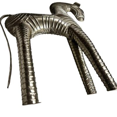 Sale Photo Thumbnail #309: Metal Zebra Sculpture in Brutalist Style 15" Tall