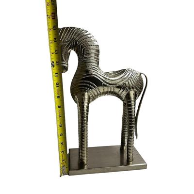 Sale Photo Thumbnail #306: Metal Zebra Sculpture in Brutalist Style 15" Tall