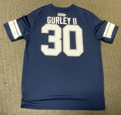 Sale Photo Thumbnail #482: Officially licensed apparel size Large, #30 on front and back. Solid blue with white sleeve stripes and numbers.  Good condition.