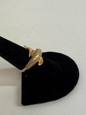 Sale Photo Thumbnail #49: Whimsical dolphin shape with a textured finish.  Weight is 6.3g.