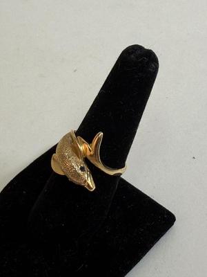 Sale Photo Thumbnail #50: Whimsical dolphin shape with a textured finish.  Weight is 6.3g.