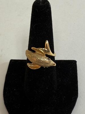 Sale Photo Thumbnail #51: Whimsical dolphin shape with a textured finish.  Weight is 6.3g.