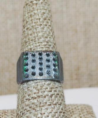 Size 8 Vintage Odd & Interesting Metal "SPIKED" RING with SPLIT BAND (4.6g)