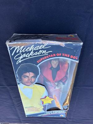 VINTAGE LJN MICHAEL JACKSON “SUPERSTAR OF THE ‘80s” DOLL IN AUTHENTIC STAGE “THRILLER” OUTFIT