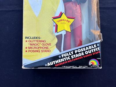 VINTAGE LJN MICHAEL JACKSON “SUPERSTAR OF THE ‘80s” DOLL IN AUTHENTIC STAGE “THRILLER” OUTFIT
