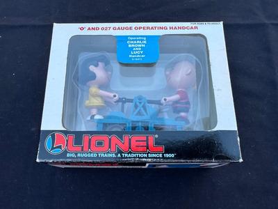 LIONEL OPERATING “CHARLIE BROWN & LUCY” HANDCAR - O and O27 GAUGE MODEL RAILROAD COLLECTIBLE