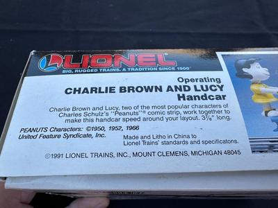 LIONEL OPERATING “CHARLIE BROWN & LUCY” HANDCAR - O and O27 GAUGE MODEL RAILROAD COLLECTIBLE