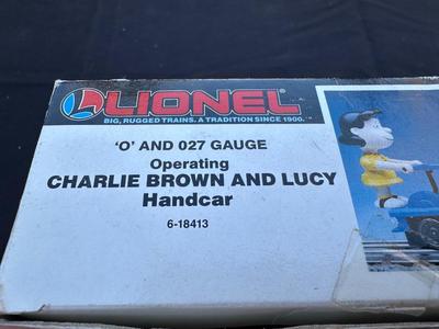 LIONEL OPERATING “CHARLIE BROWN & LUCY” HANDCAR - O and O27 GAUGE MODEL RAILROAD COLLECTIBLE