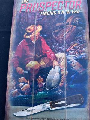 “THE PROSPECTOR” REMINGTON WOOD SIGN