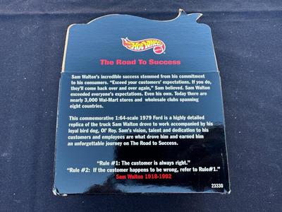 HOT WHEELS WALMART EXCLUSIVE - SAM WALTON 1979 FORD TRUCK “THE ROAD TO SUCCESS”