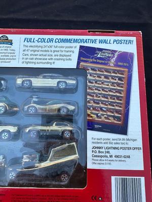 JOHNNY LIGHTNING COMMEMORATIVE LIMITED EDITION 8-CAR SET WITH REAL METAL CHROME PLATING