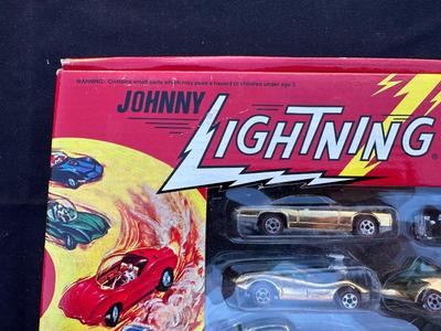 JOHNNY LIGHTNING COMMEMORATIVE LIMITED EDITION 8-CAR SET WITH REAL METAL CHROME PLATING