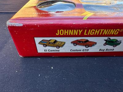 JOHNNY LIGHTNING COMMEMORATIVE LIMITED EDITION 8-CAR SET WITH REAL METAL CHROME PLATING