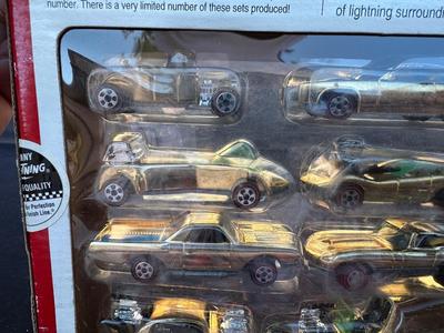 JOHNNY LIGHTNING COMMEMORATIVE LIMITED EDITION 8-CAR SET WITH REAL METAL CHROME PLATING