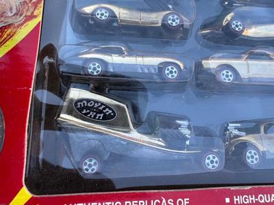 JOHNNY LIGHTNING COMMEMORATIVE LIMITED EDITION 8-CAR SET WITH REAL METAL CHROME PLATING