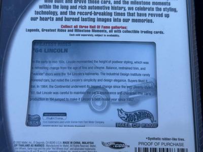 HOT WHEELS “HALL OF FAME” GREATEST RIDES ‘64 LINCOLN