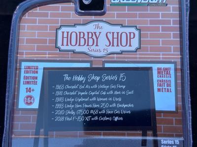 GREENLIGHT COLLECTIBLES “THE HOBBY SHOP” SERIES 15 LIMITED EDITION 1963 CHEVROLET BEL AIR WITH VINTAGE GAS PUMP