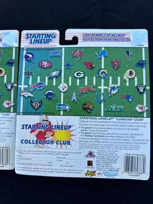 STARTING LINEUP 1997 10th YEAR EDITION COLLECTIBLE FIGURES OF BRETT FAVRE AND DREW BLEDSOE