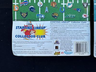 STARTING LINEUP 1997 10th YEAR EDITION COLLECTIBLE FIGURES OF BRETT FAVRE AND DREW BLEDSOE