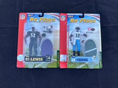 GRACELYN TOYS RE PLAYS COLLECTIBLE FIGURES RAY LEWIS AND VINCE YOUNG