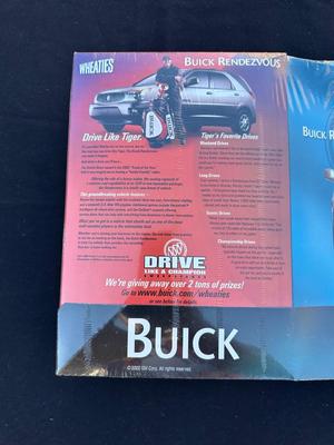 WHEATIES BUICK RENDEZVOUS SPECIAL PROMOTIONAL PACKAGE WITH TIGER WOODS ON THE CEREAL BOXES