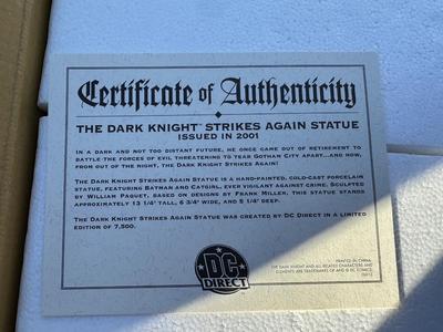 DC DIRECT “THE DARK KNIGHT STRIKES AGAIN” HAND PAINTED COLD-CAST PORCELAIN STATUE WITH COA